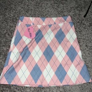 Sugar Thrillz Pastel Argyle Mini Skirt